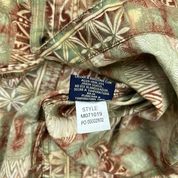 Weekender Shirt Mens Extra Large Brown Hawaiian Short Sleeve Button Up Camp VTG - Picture 11 of 12